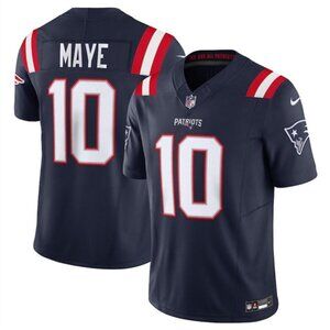 Mens Youths Optional For Drake Maye Navy Vapor Stitched Jersey